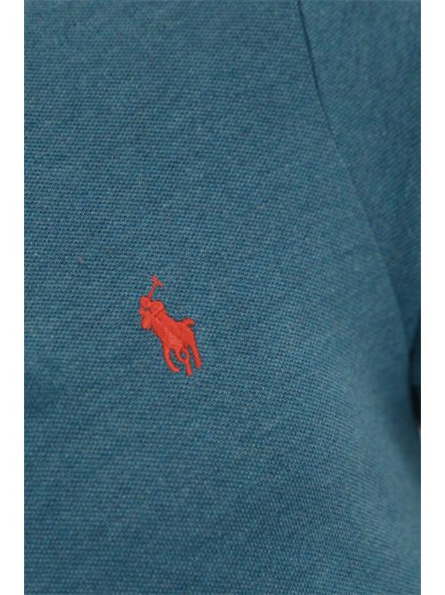 Polo due bottoni in cotone con logo Blue POLO RALPH LAUREN | 710536856412